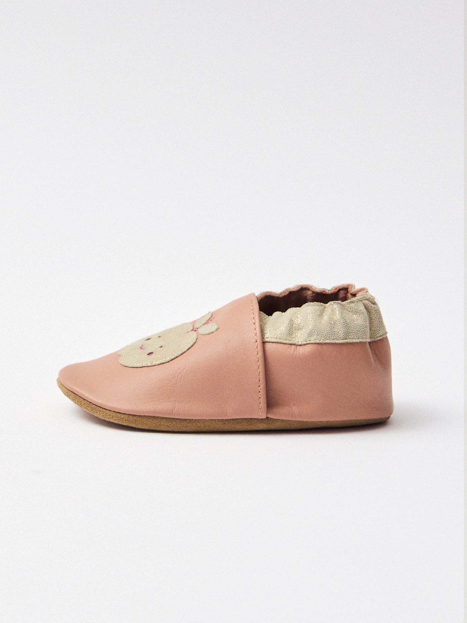 Chaussons rose avec patch pomme Bébé Fille