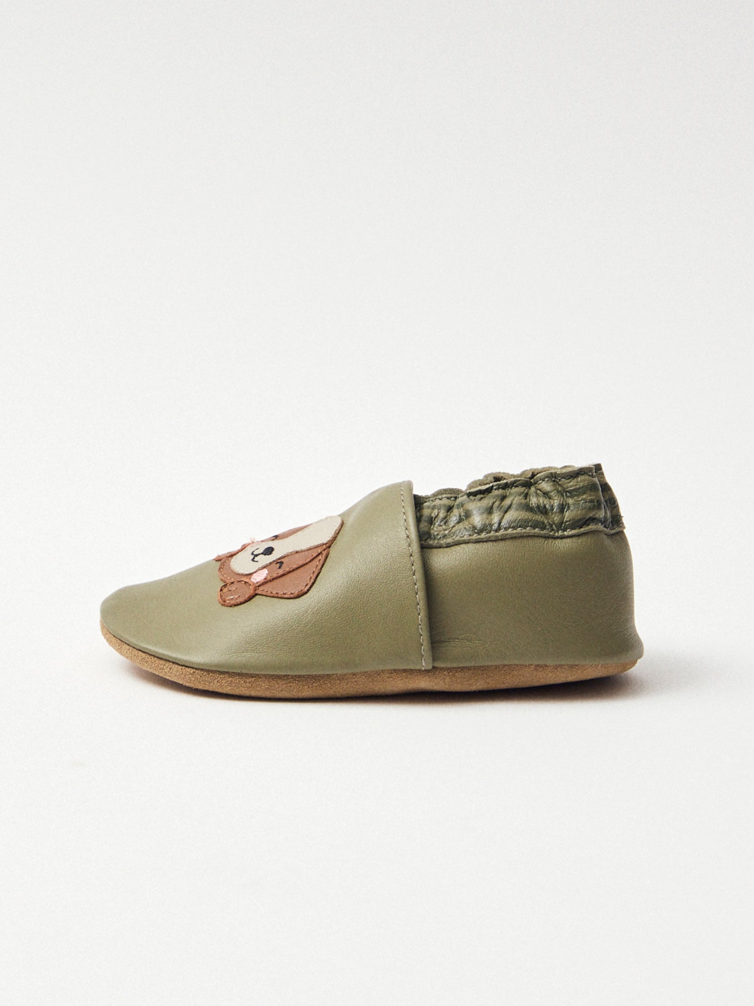 Chaussons vert avec patch tête de chien Bébé Garçon