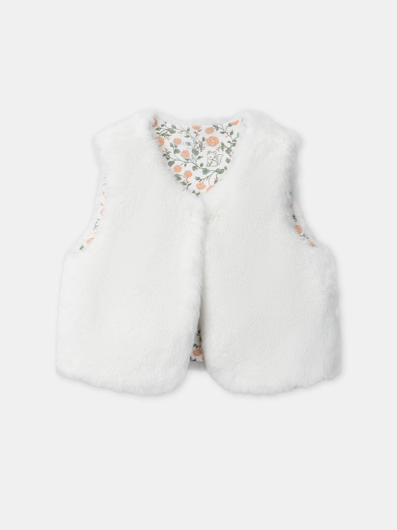 Ensemble robe imprimé fleuri + gilet + collant Naissance Fille