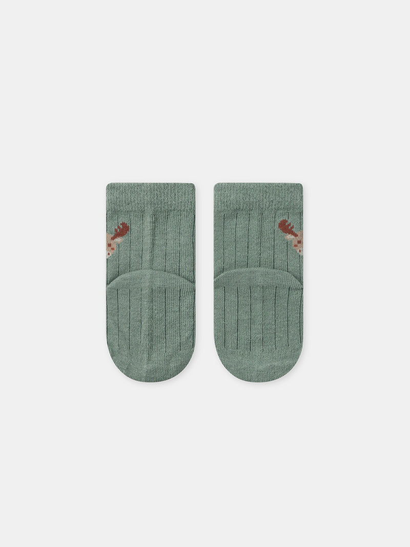 Ensemble combinaison à rayures vertes + body + chaussettes Naissance Garçon
