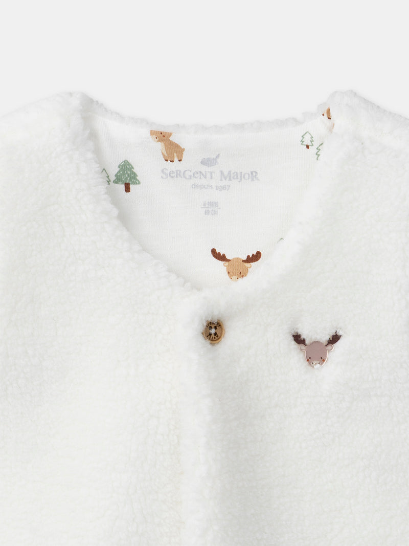Ensemble t-shirt imprimé cerf + gilet + pantalon Naissance Garçon