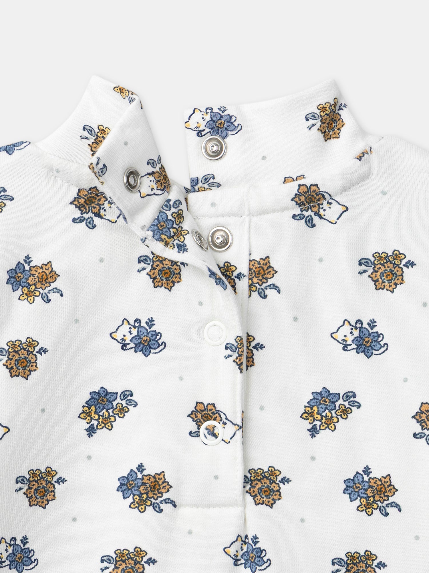 Body blanc imprimé fleuri à col Bébé Fille