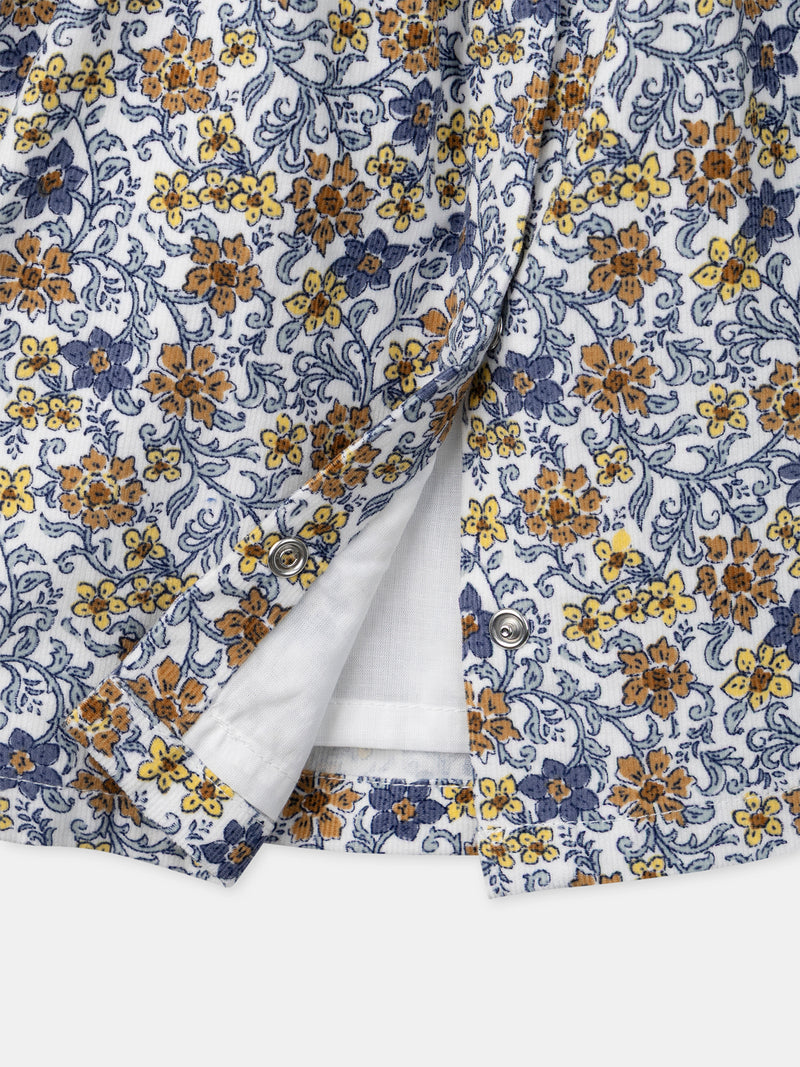 Robe imprimé fleuri en velours Bébé Fille