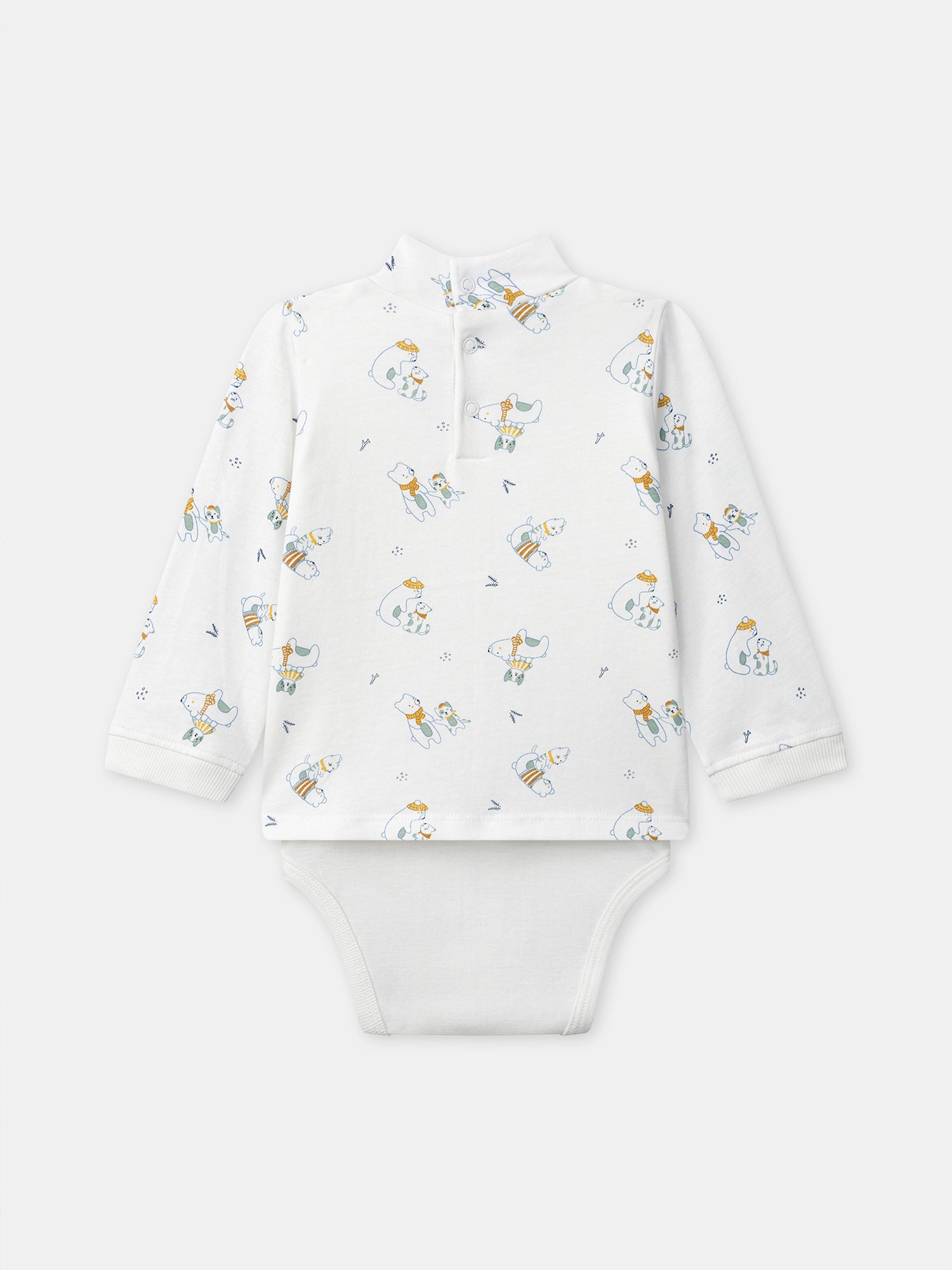 Body blanc imprimé animaux à col Bébé Garçon