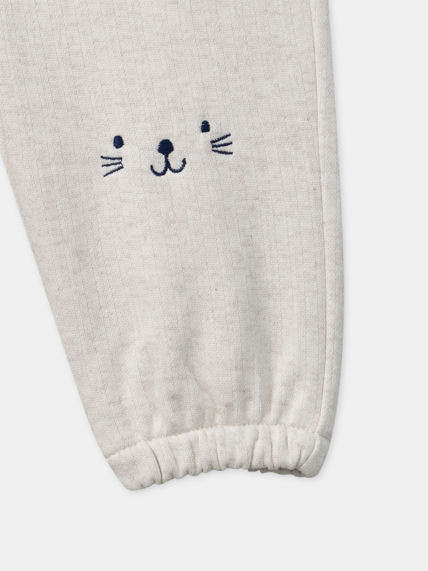 Pantalon écru visage animal Bébé Garçon