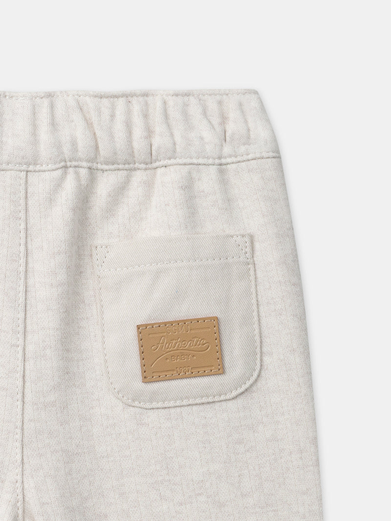 Pantalon écru visage animal Bébé Garçon