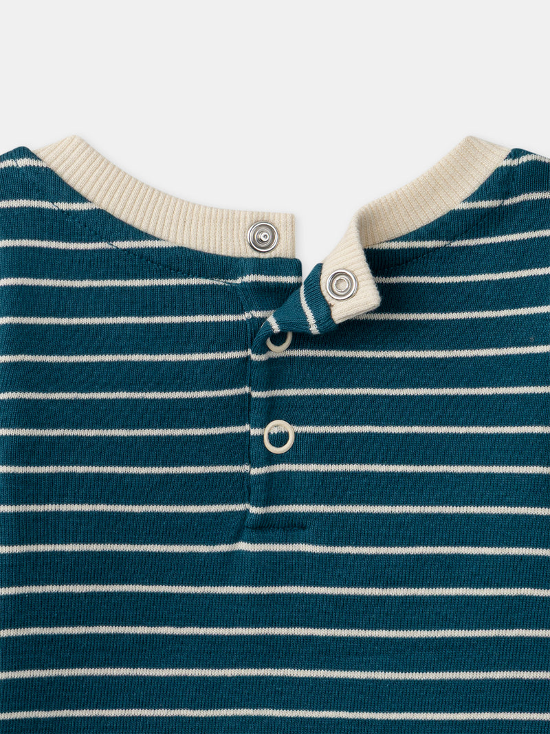 Body à rayures bleues Bébé Garçon