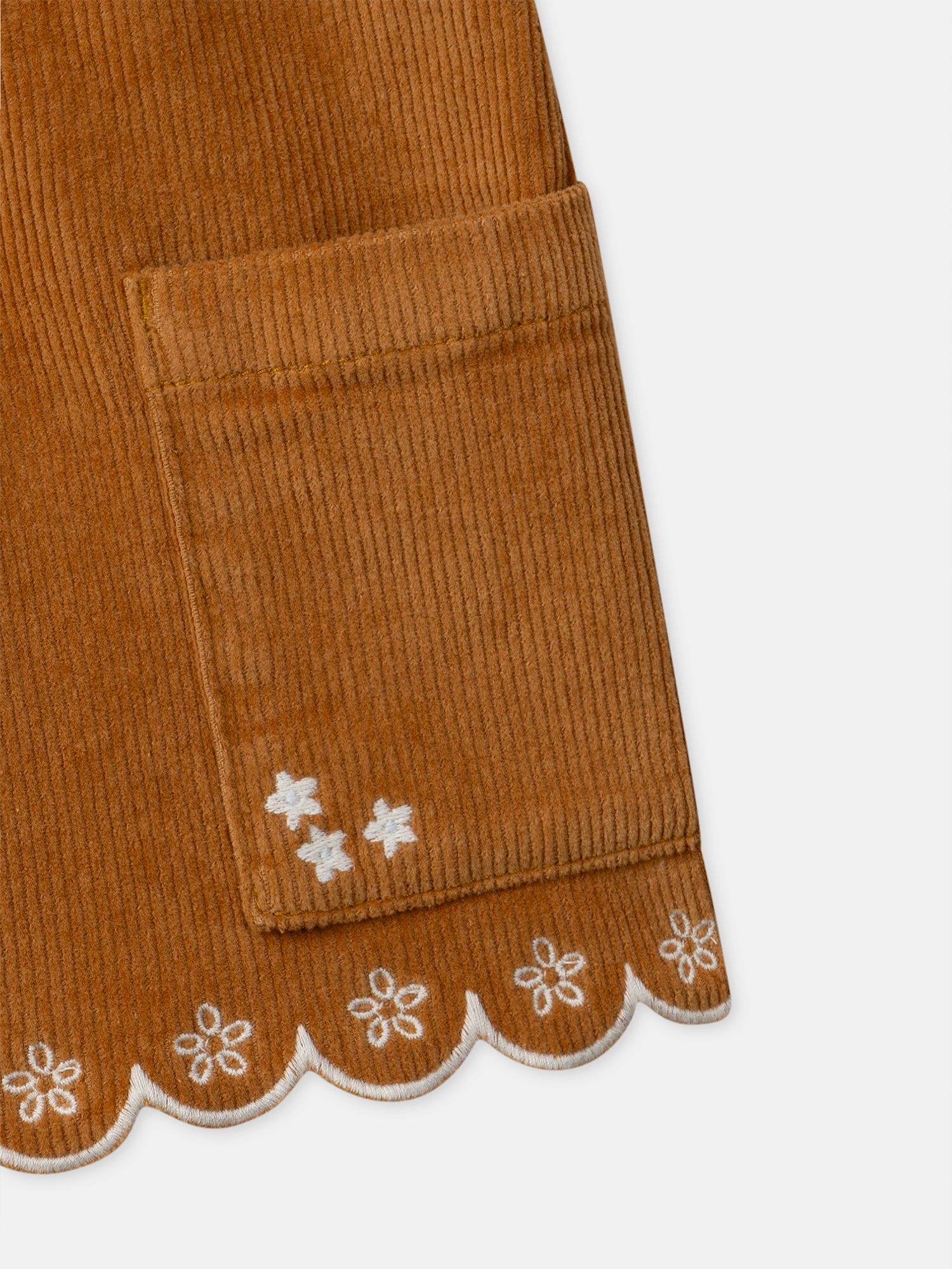 Short marron en velours Fille