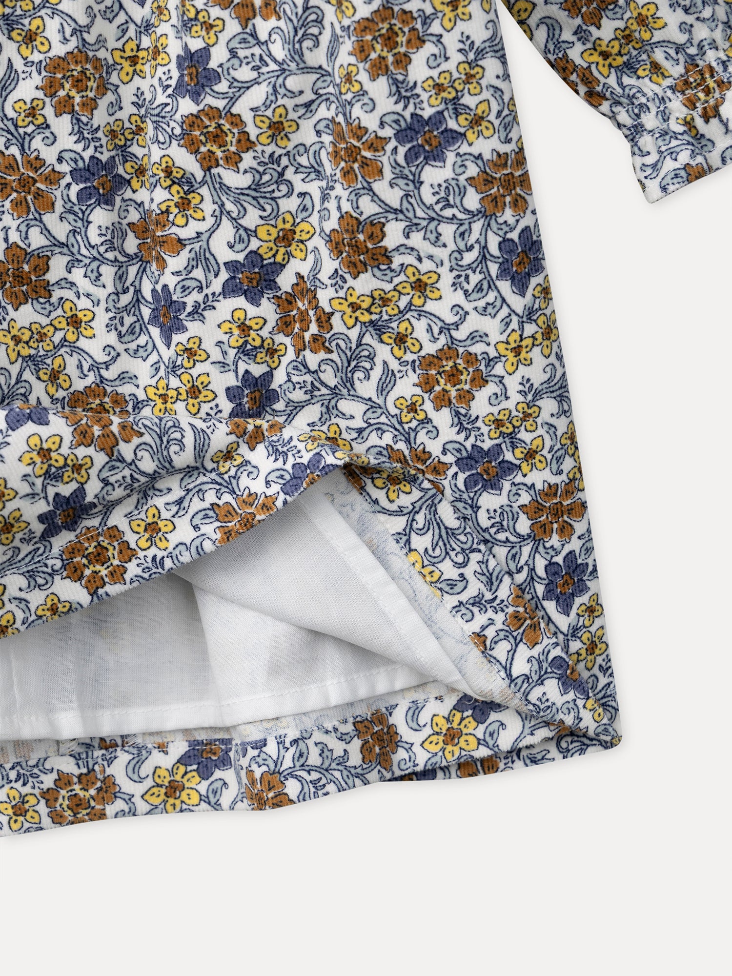 Robe imprimé fleuri à col pétale blanc Fille