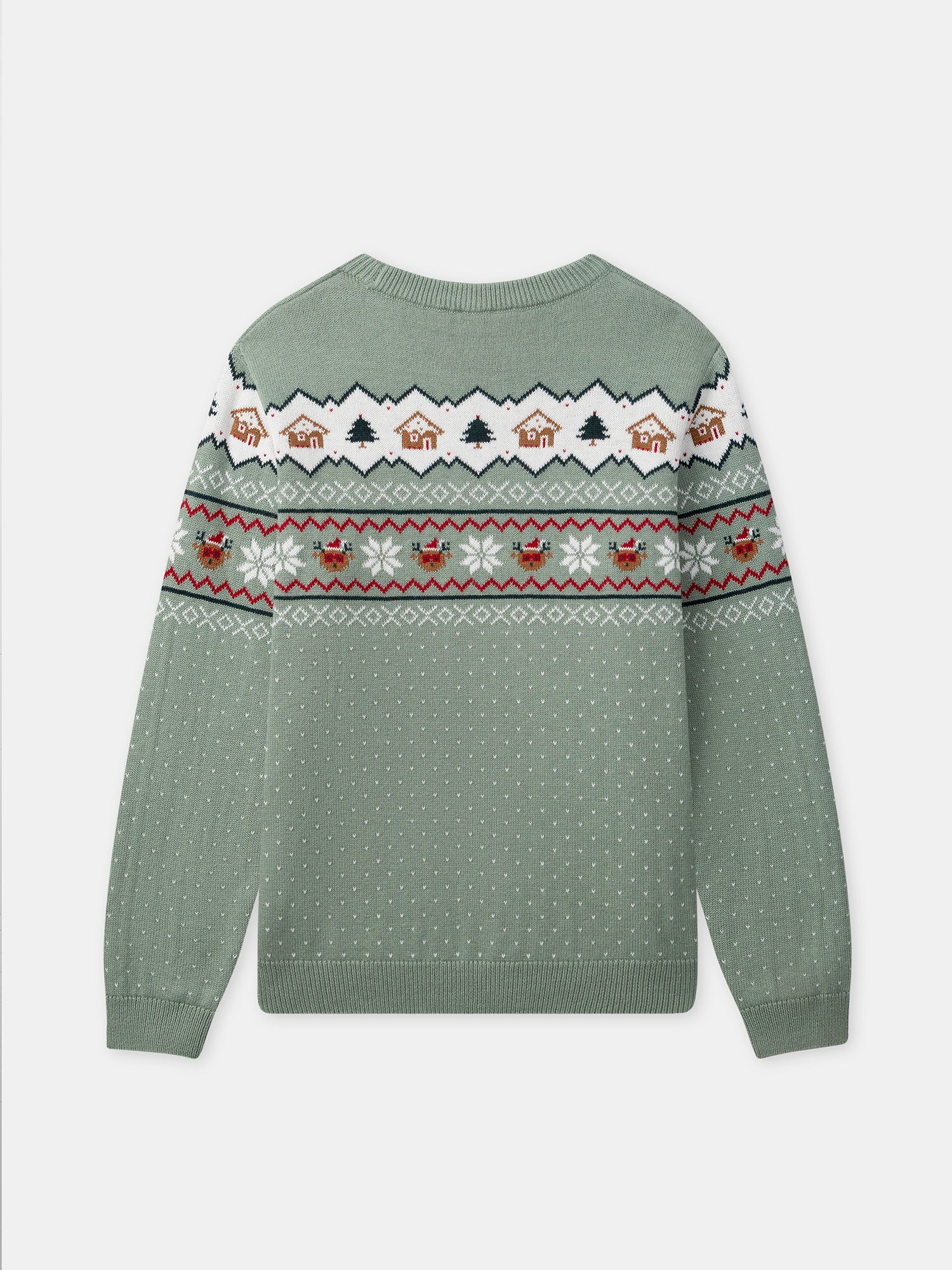 Pull de noël vert sauge Homme