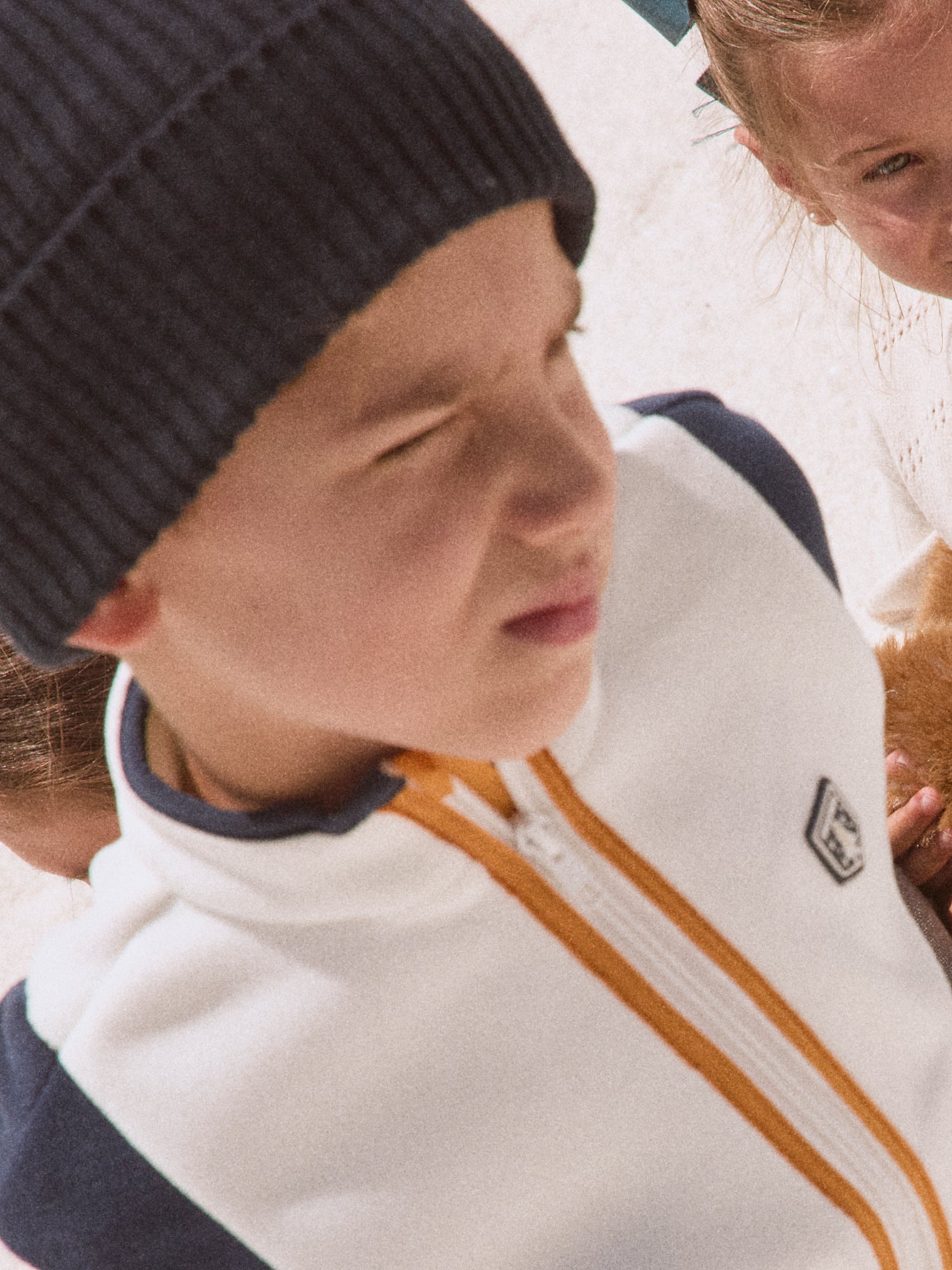 Gilet zippé blanc Garçon