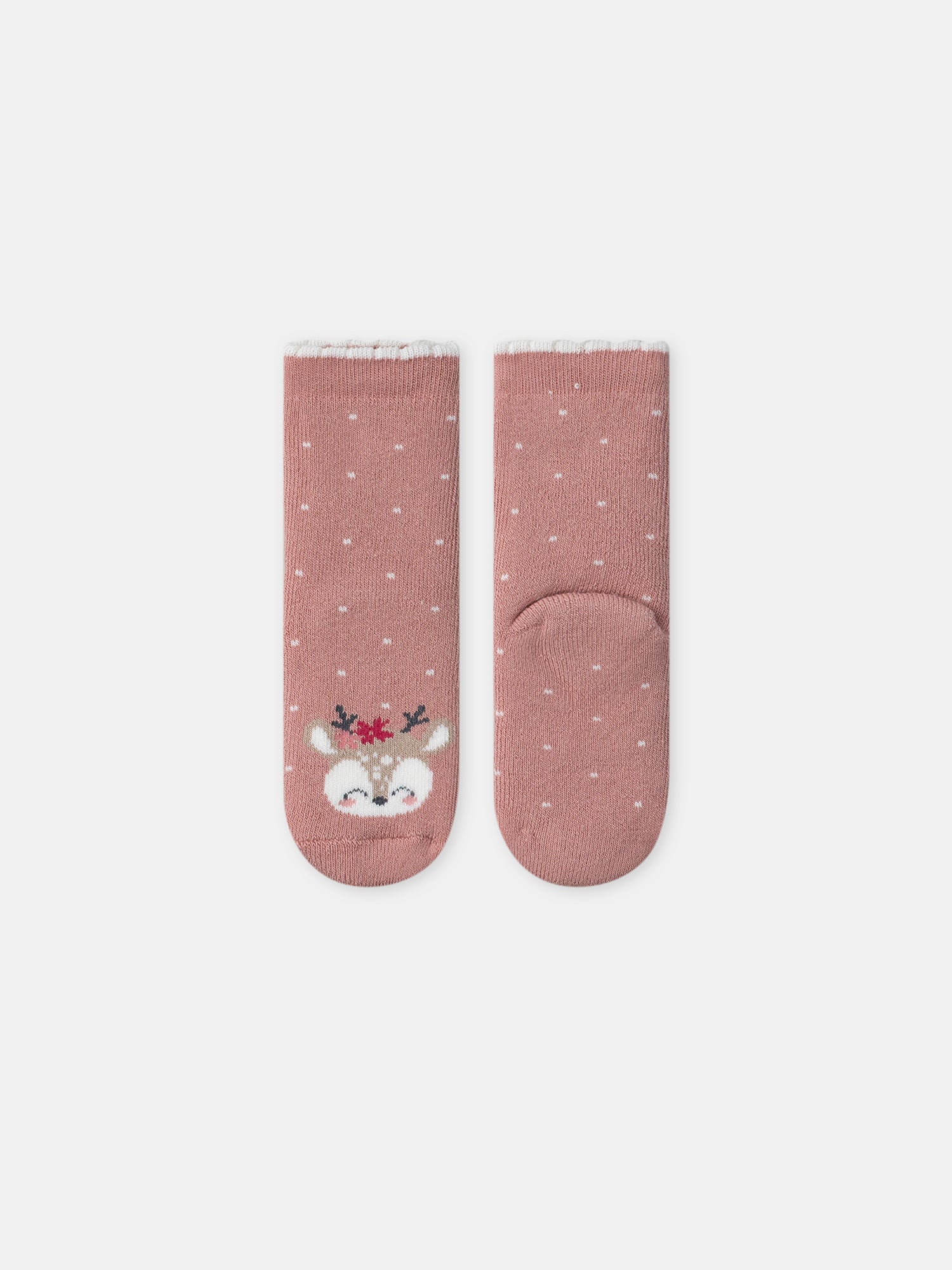 Chaussettes roses tête de biche Bébé Fille