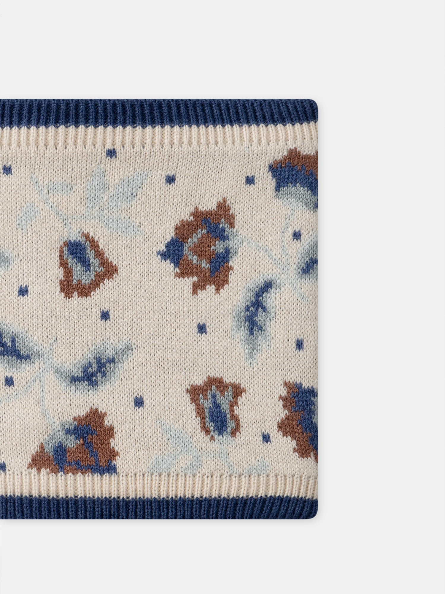 Écharpe beige à motif fleurs Fille