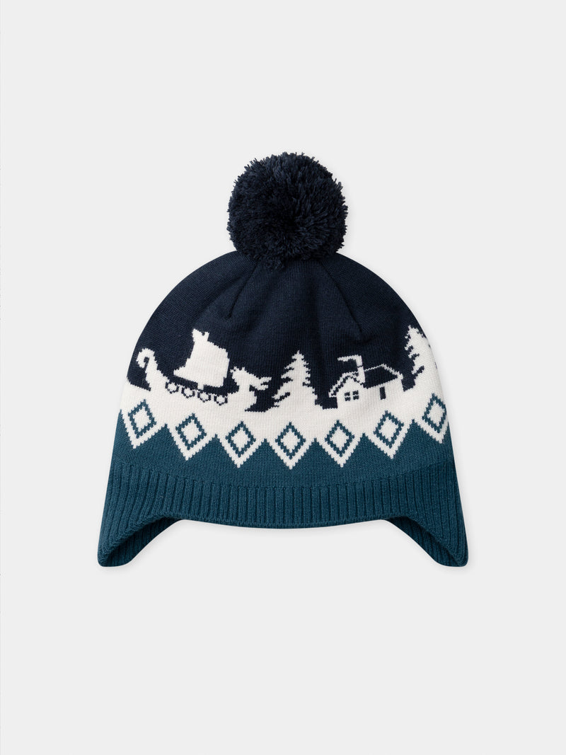 Bonnet à pompon et motif jacquard Garçon