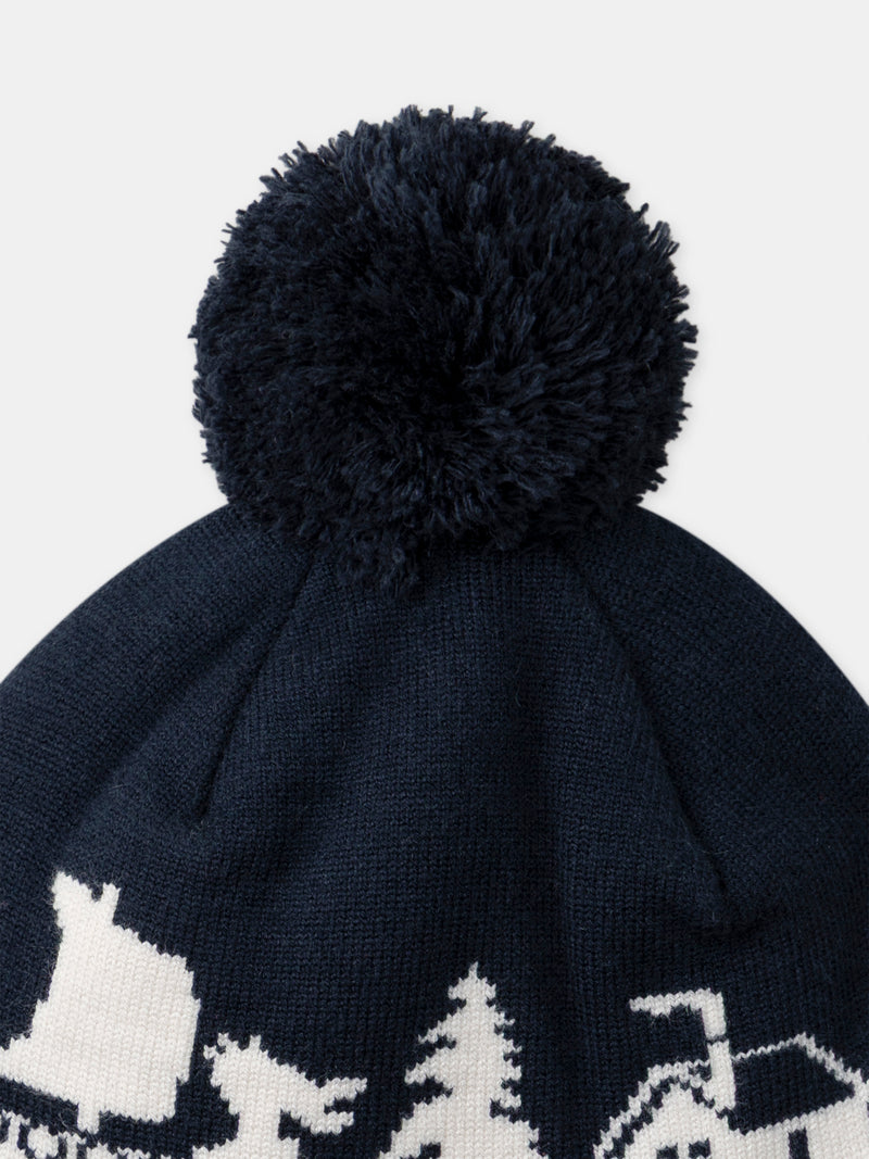 Bonnet à pompon et motif jacquard Garçon