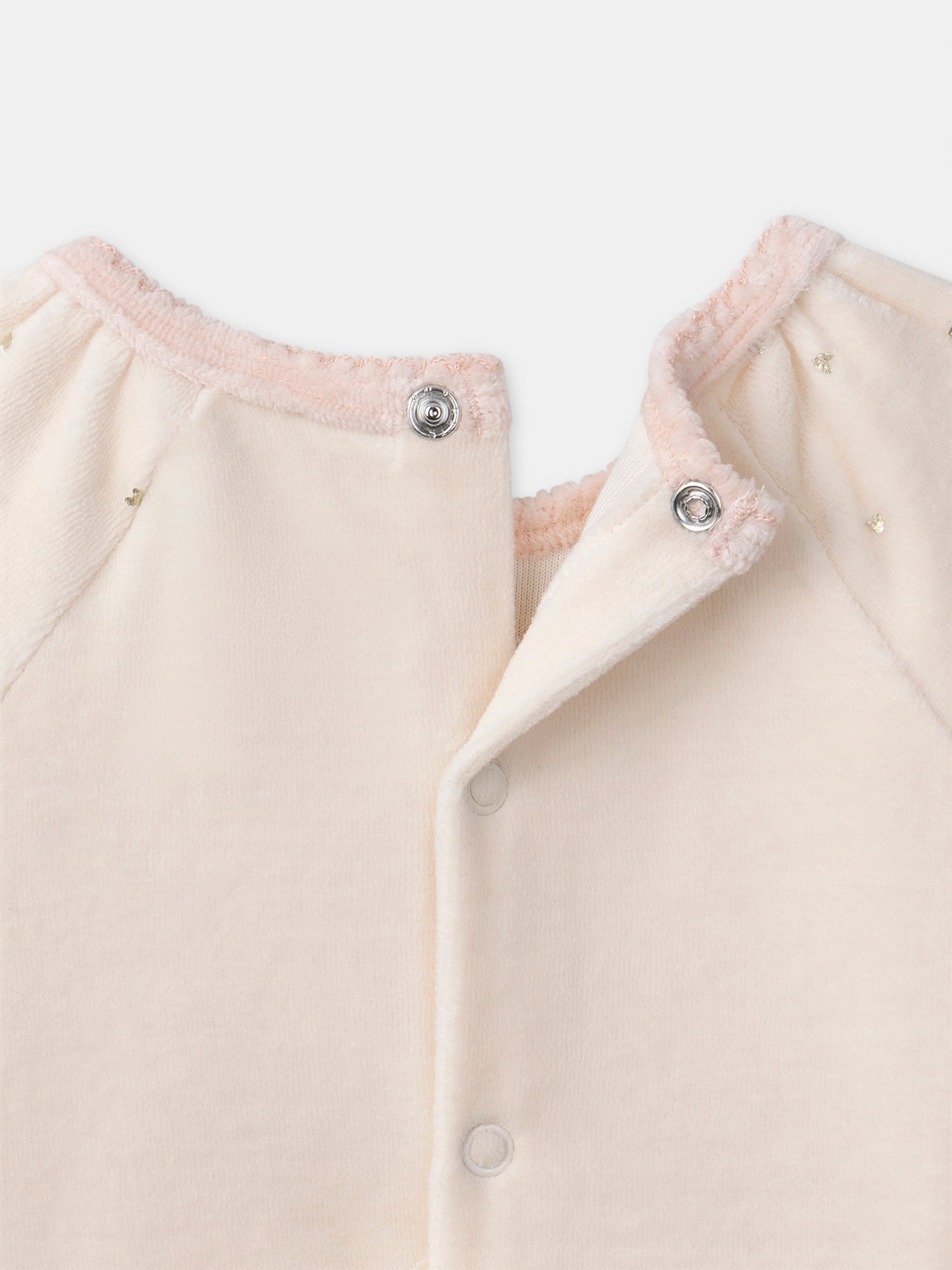 Grenouillère rose visage chat + peluche chat Bébé Fille