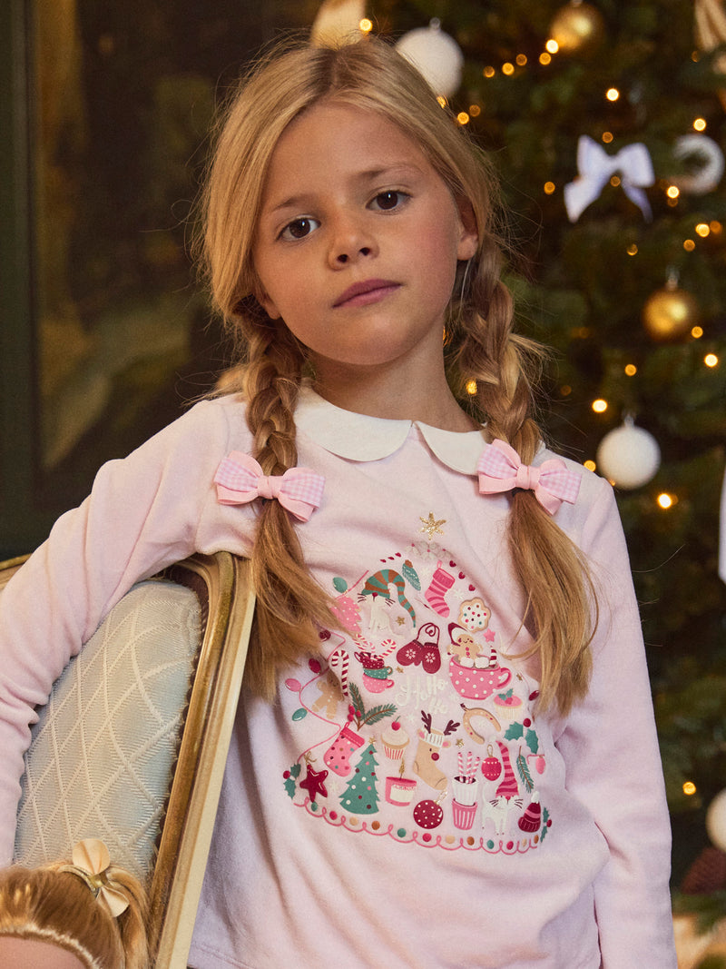 Pyjama rose en velours Fille