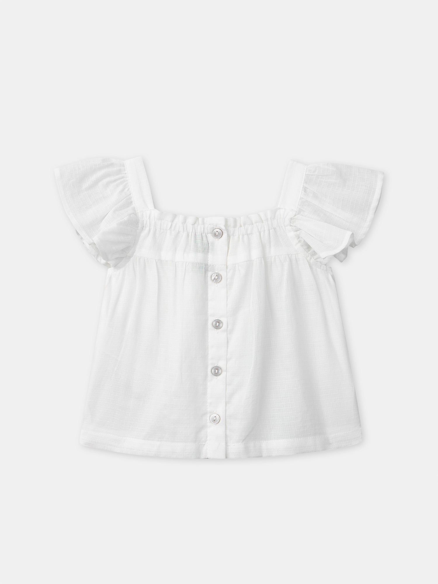 Blouse écrue à broderies fleurs Bébé Fille