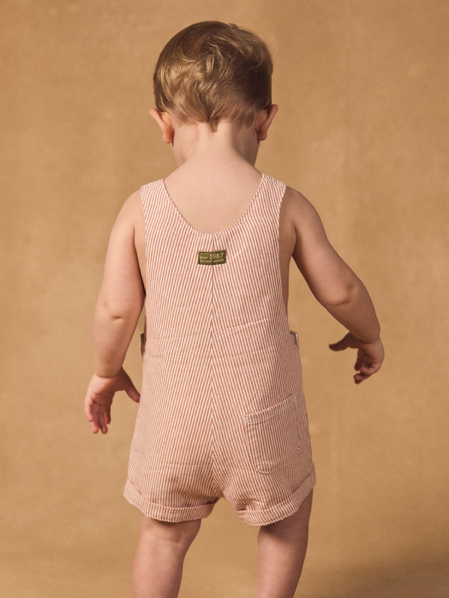 Salopette courte à rayures Bébé Garçon