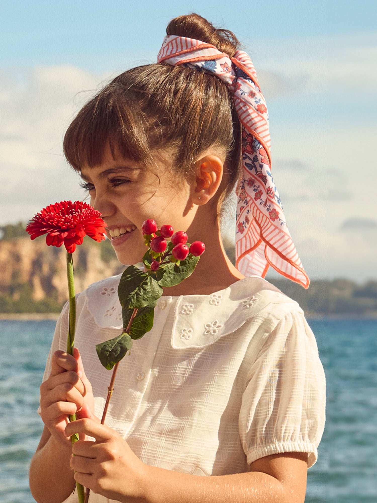 Foulard imprimé fleuri Fille