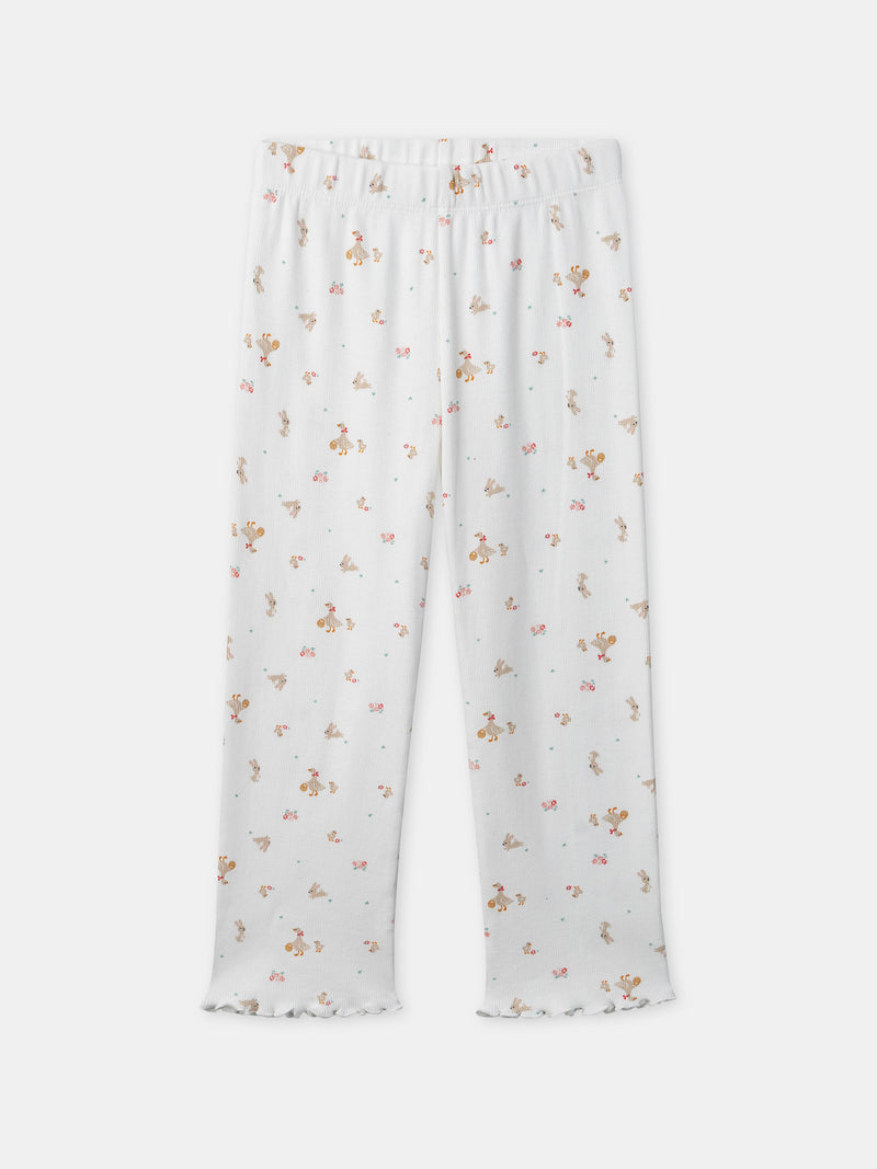 Pyjama écru imprimé animaux Fille