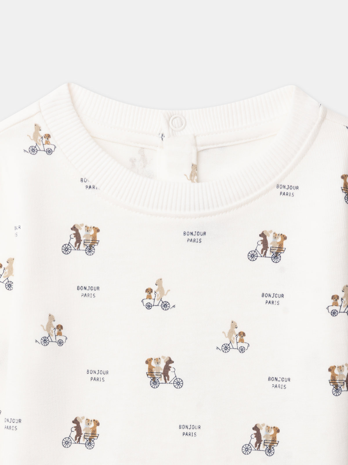 T-shirt écru imprimé animaux à manches longues Bébé Garçon