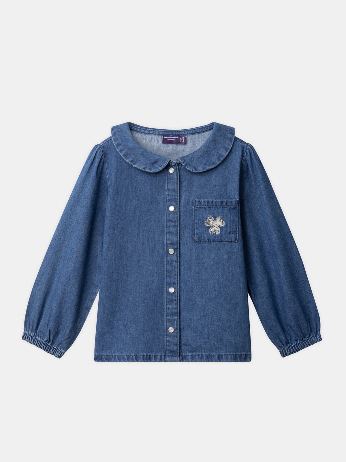 Chemisier en denim à broderie trèfle Fille