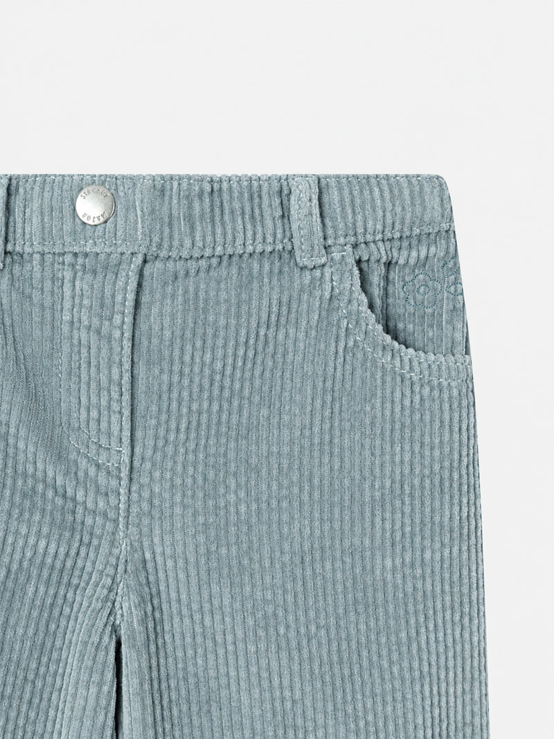 Pantalon vert en velours Fille