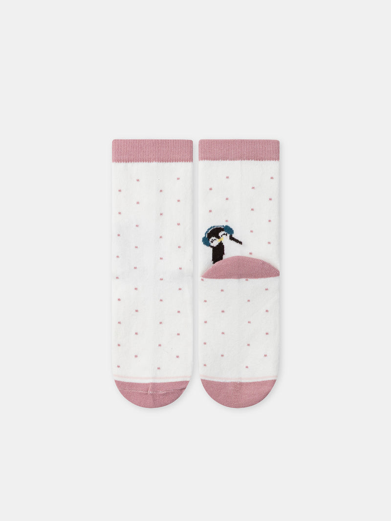 Lot de 5 chaussettes roses pingouins Fille