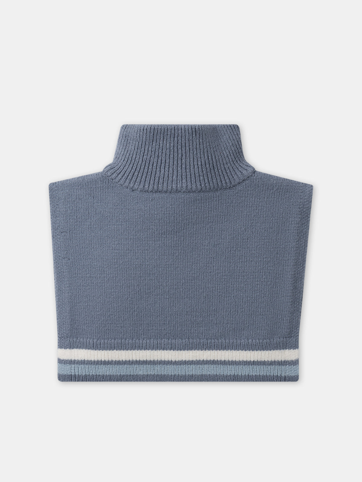Plastron bleu grisé à broderie coeur Fille