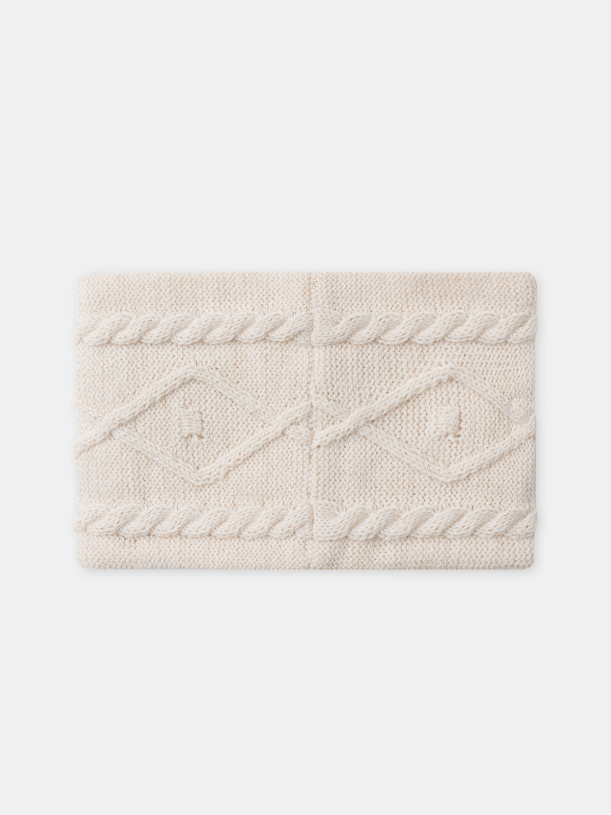 Snood écru frisés avec fil doré Fille
