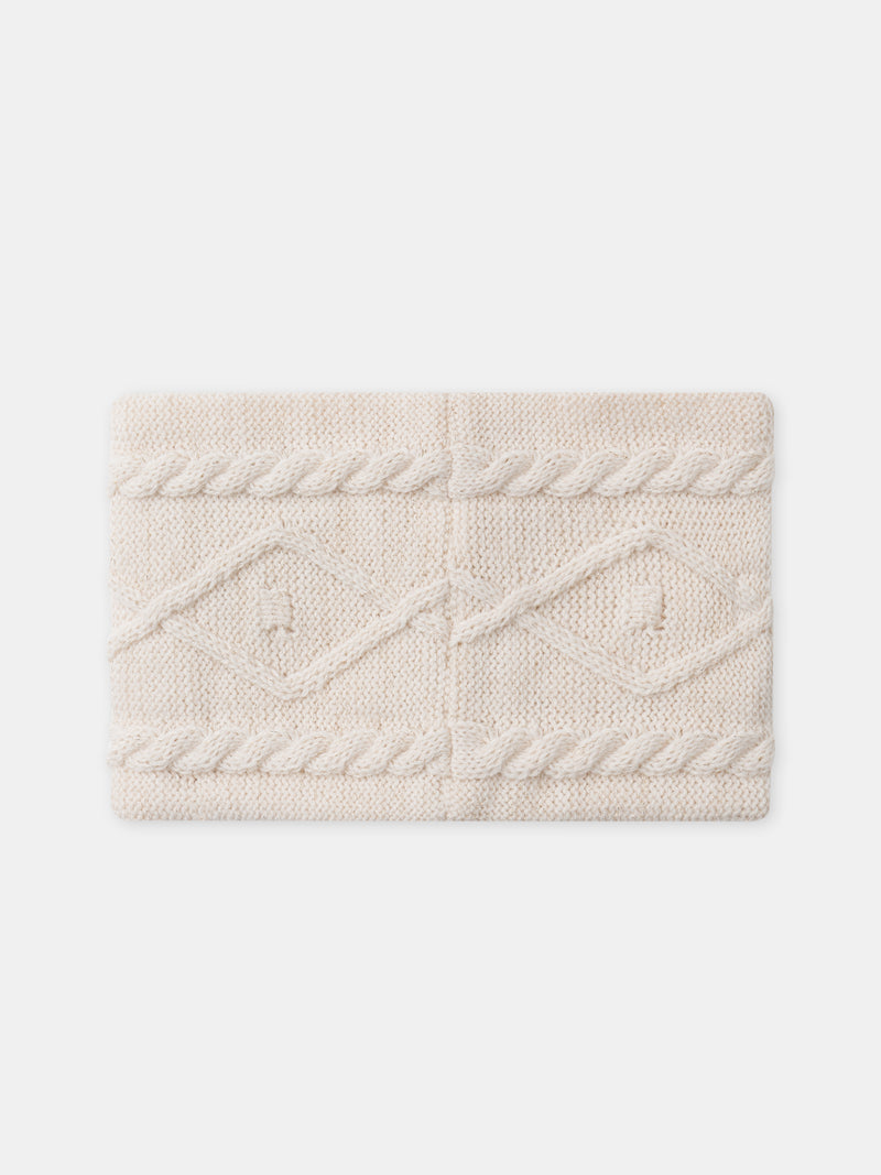 Snood écru frisés avec fil doré Fille