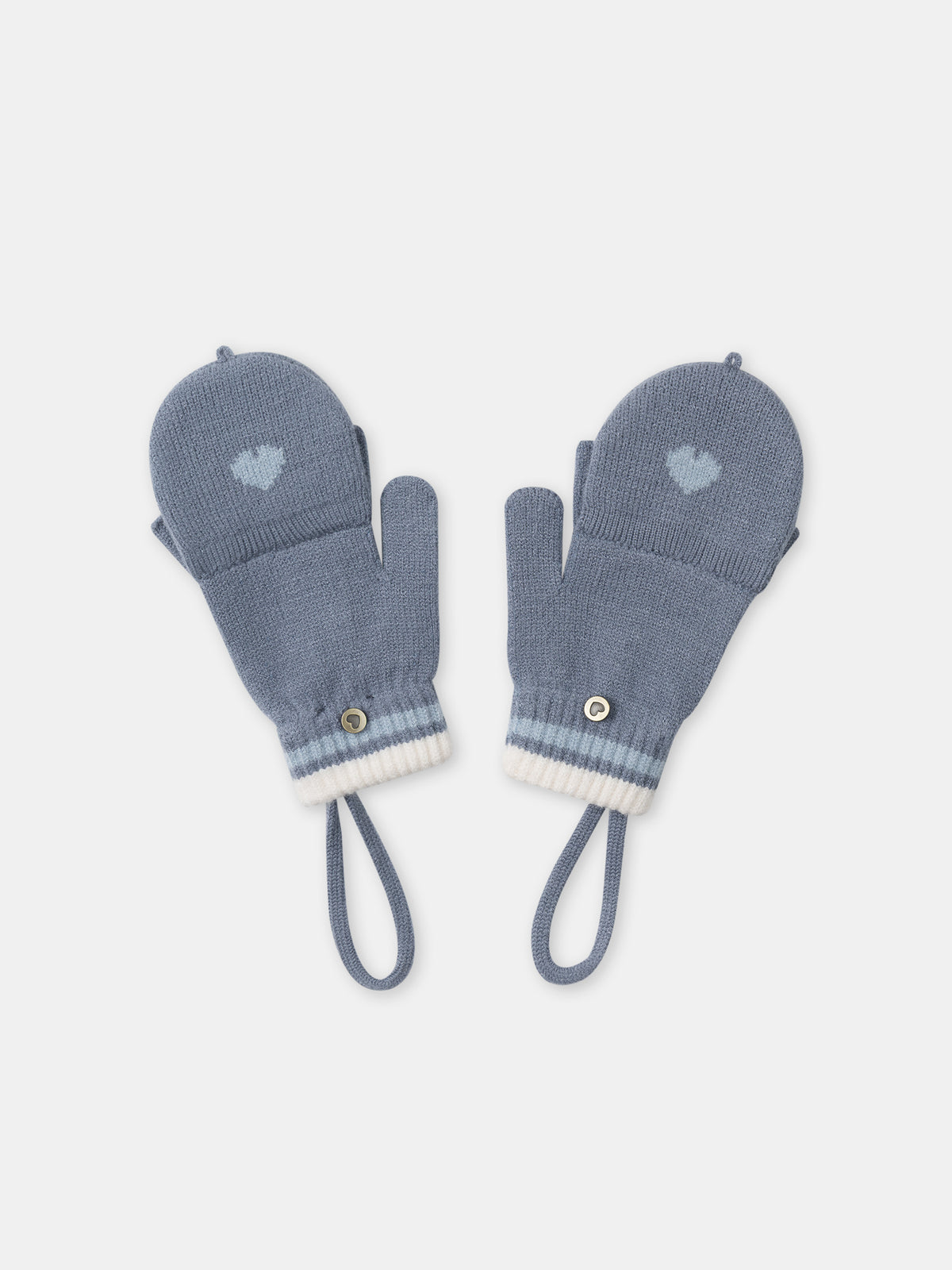 Mitaines bleu grisé avec cache-doigts Fille