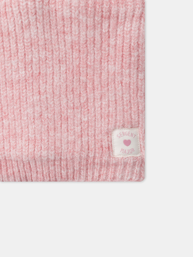 Snood rose en maille Fille