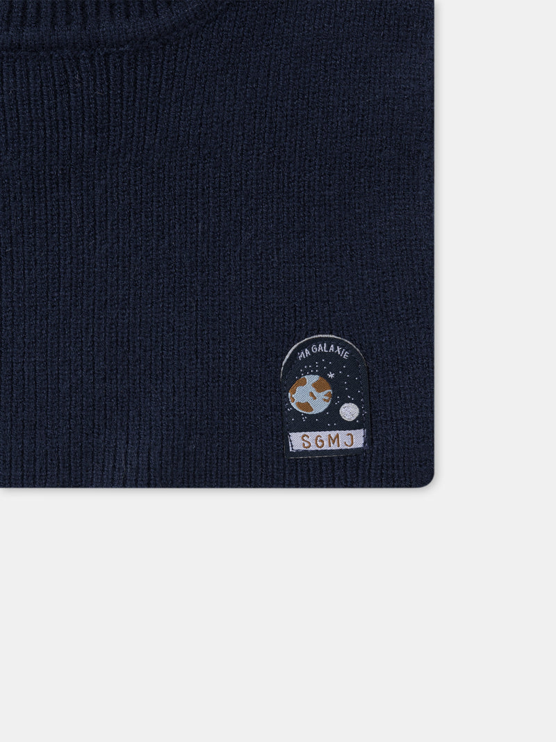 Plastron bleu marine à rayures Garçon
