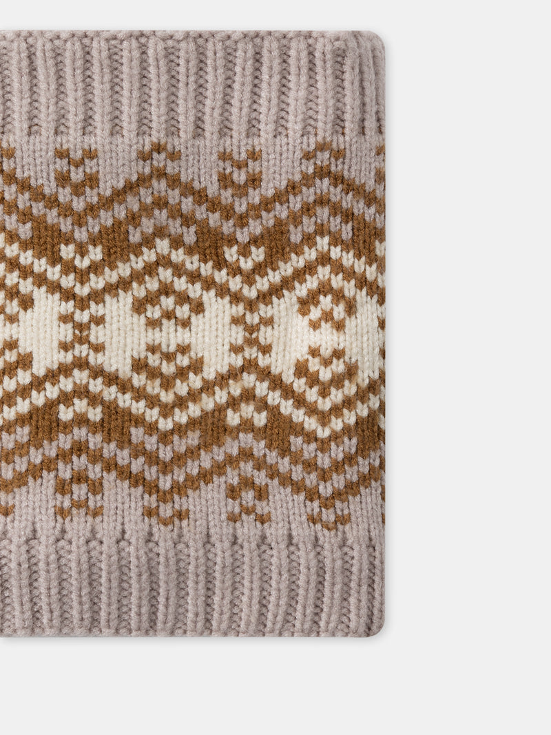 Snood marron, écru et beige Garçon