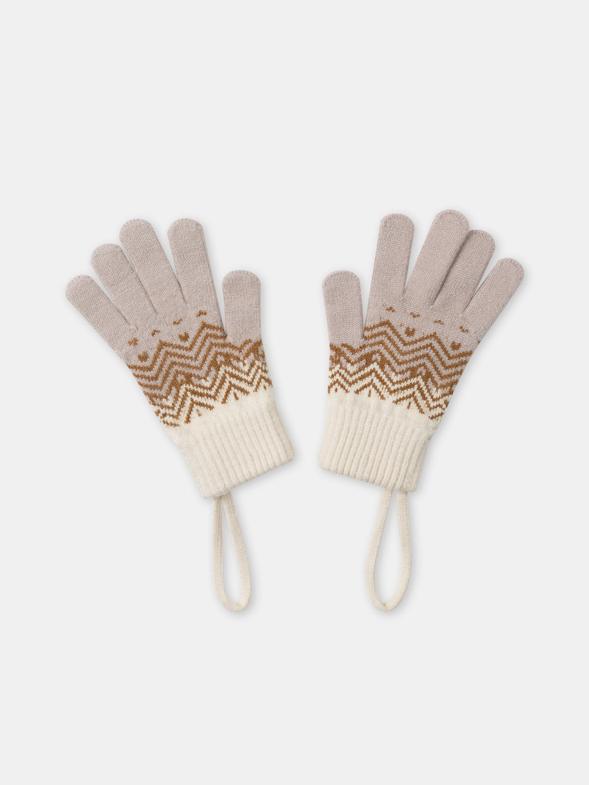 Gants écru, marron et beige Garçon
