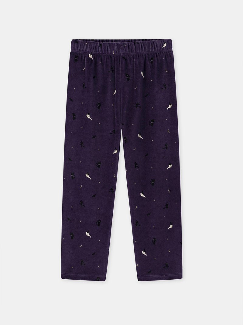 Pyjama d'Halloween violet + ailes de chauve-souris Fille