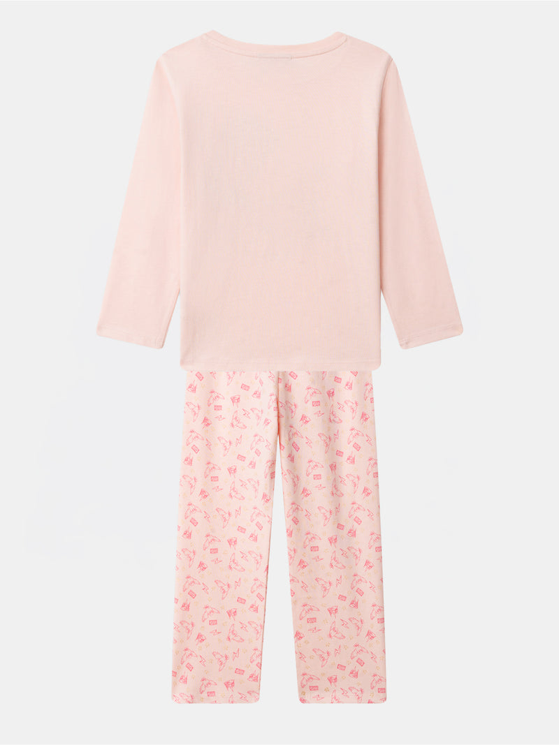 Pyjama Harry Potter rose imprimé chouette Hedwige Fille