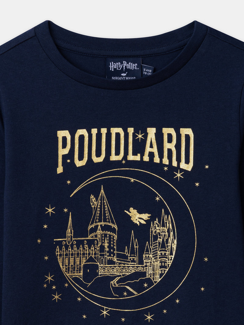 Pyjama Harry Potter bleu marine imprimé "Poudlard" Fille
