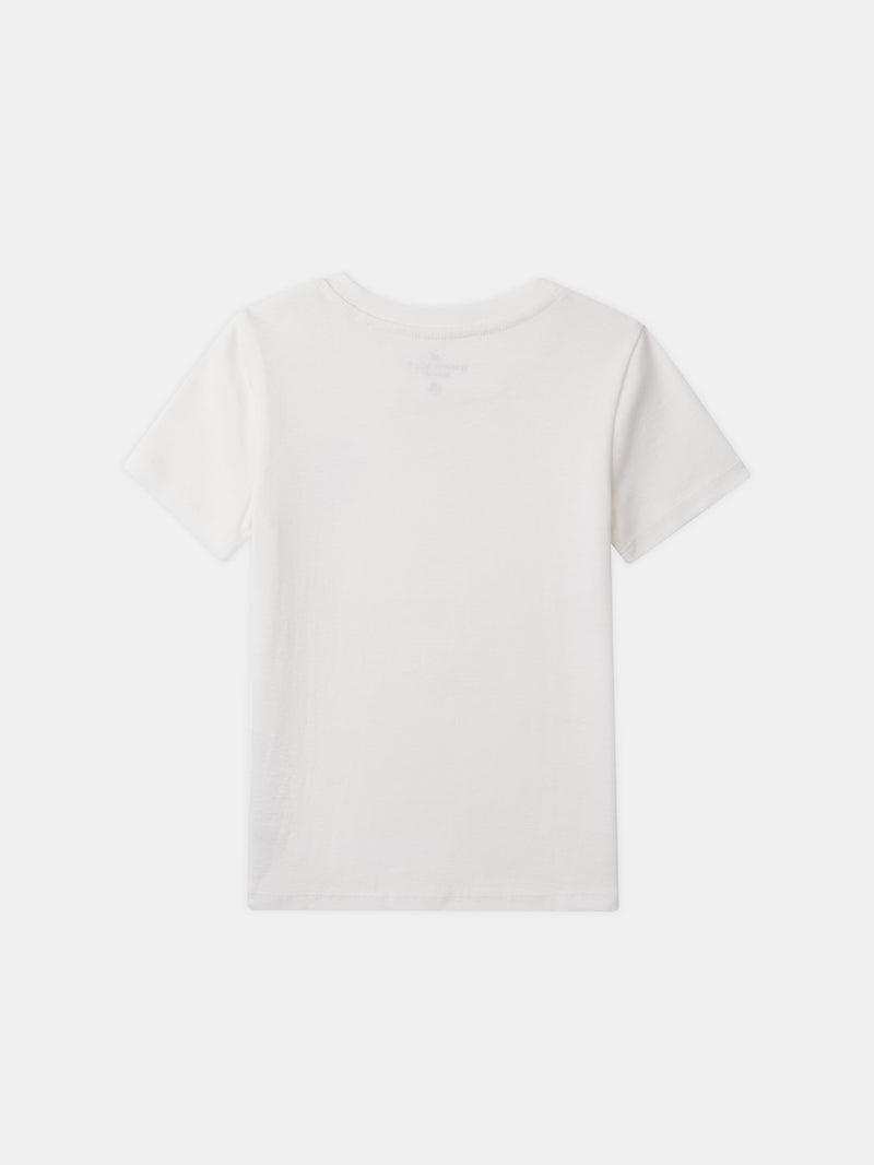 Lot 2 t-shirts écru imprimé dragon ou à rayures bleues Garçon