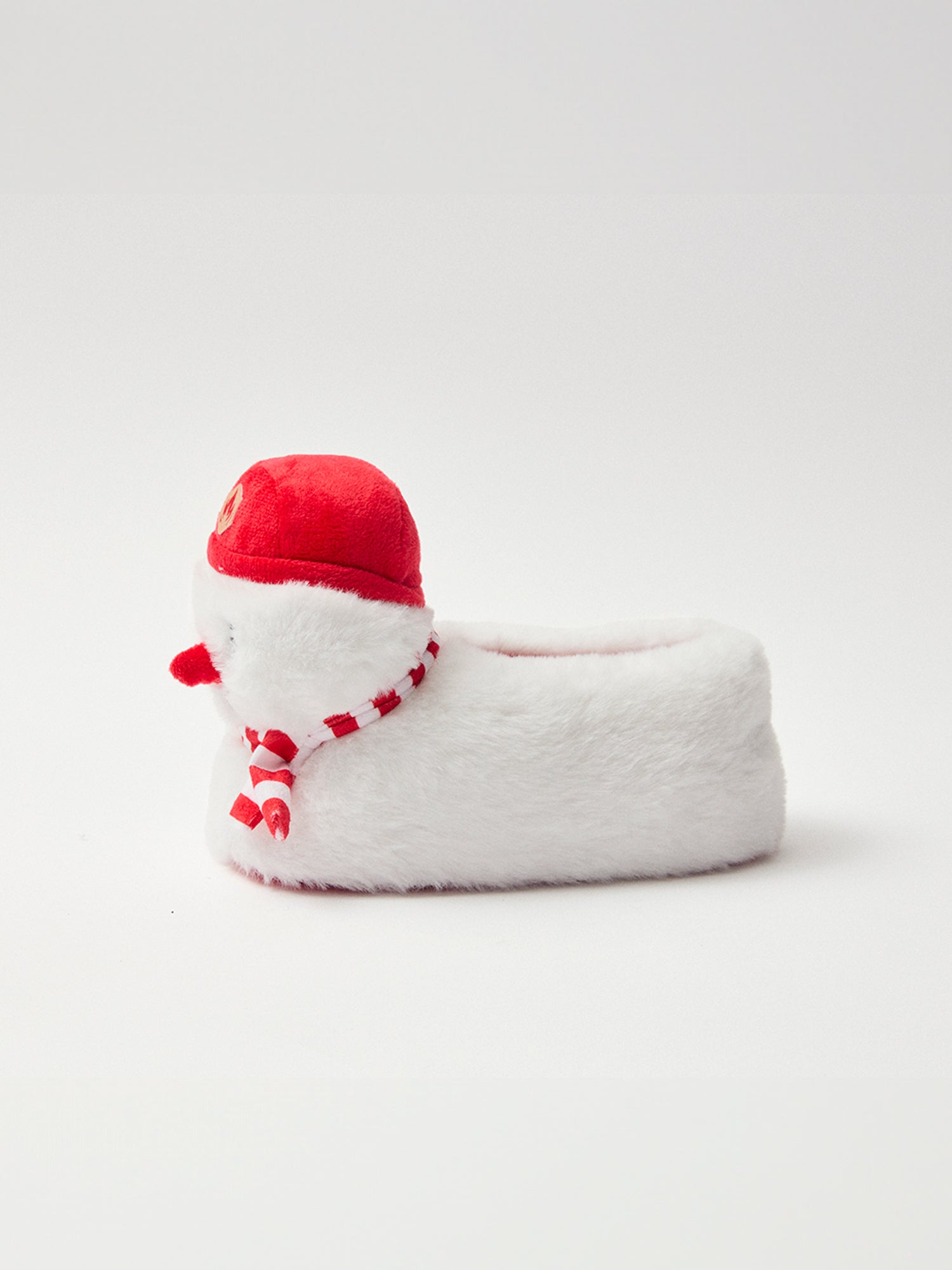 Chausson blanc tête de bonhomme de neige Garçon