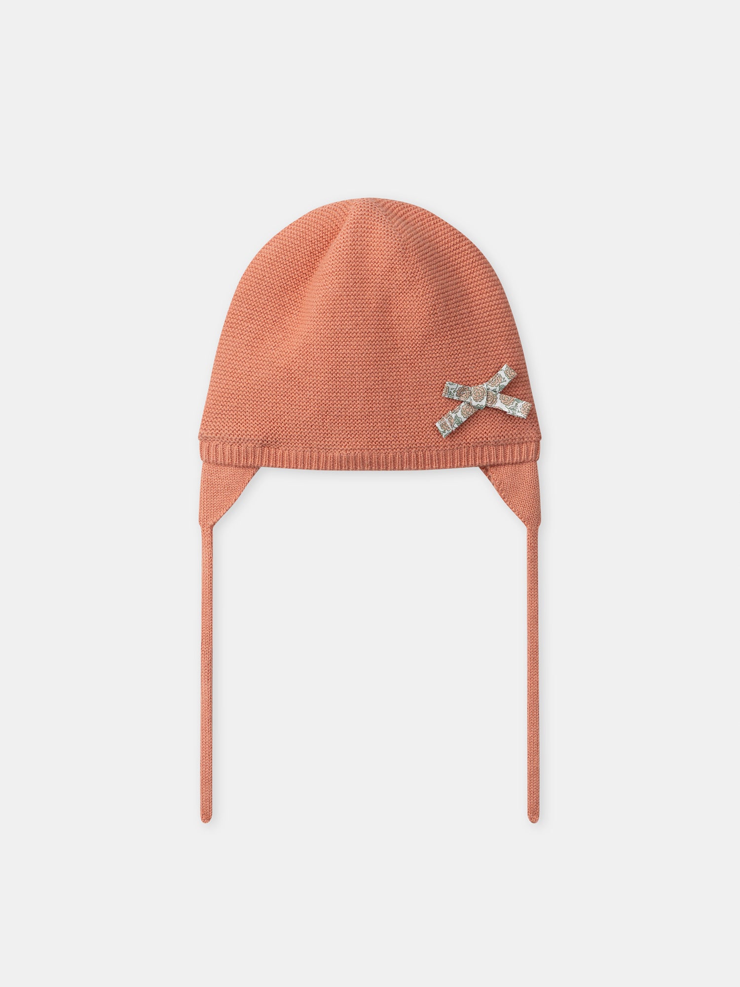 Bonnet rose en tricot à nœud Naissance Fille