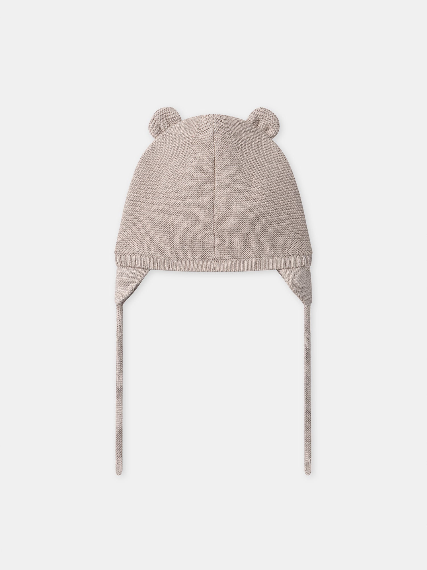 Bonnet gris en tricot visage animal Naissance Garçon