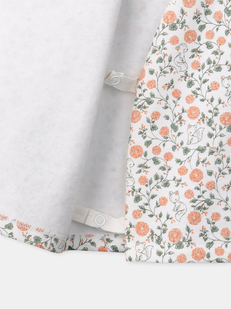 Ensemble sweat imprimé fleuri + legging + chaussettes Naissance Fille