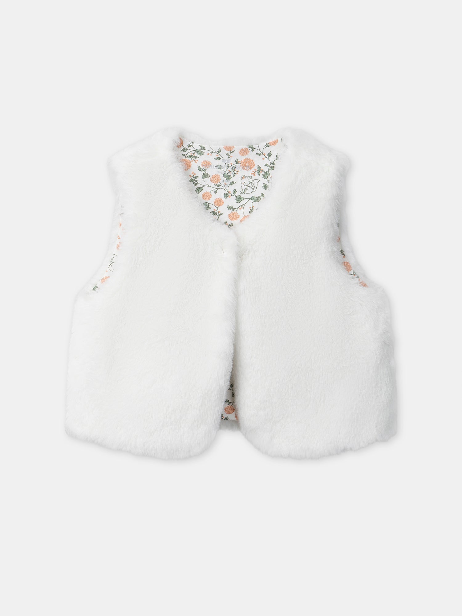 Ensemble robe imprimé fleuri + gilet + collant Naissance Fille