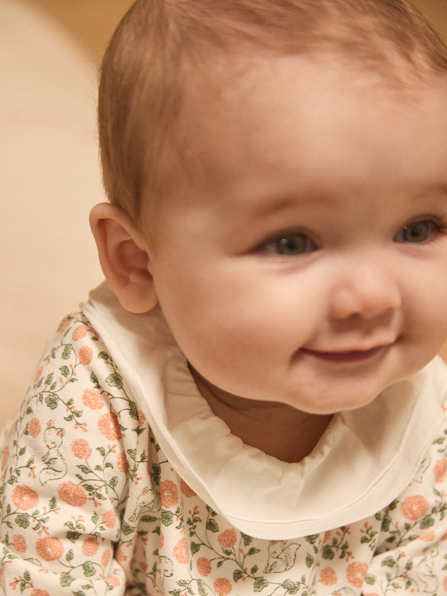 Ensemble robe imprimé fleuri + gilet + collant Naissance Fille