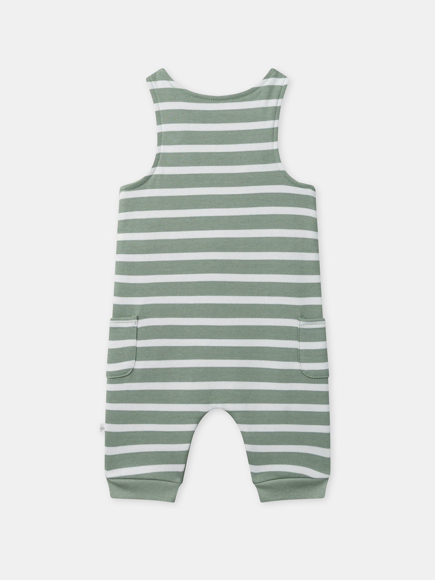 Ensemble combinaison à rayures vertes + body + chaussettes Naissance Garçon