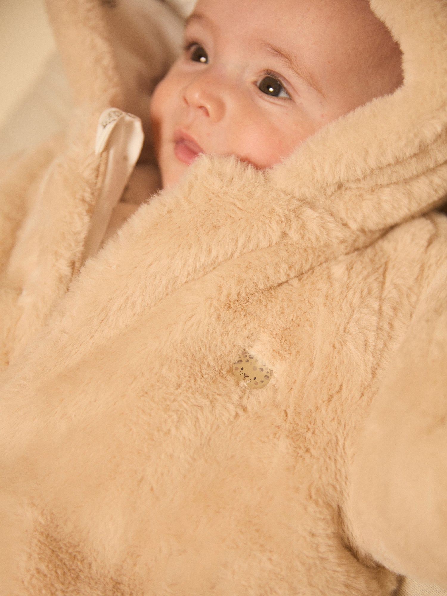 Pilote beige en fourrure Naissance Mixte