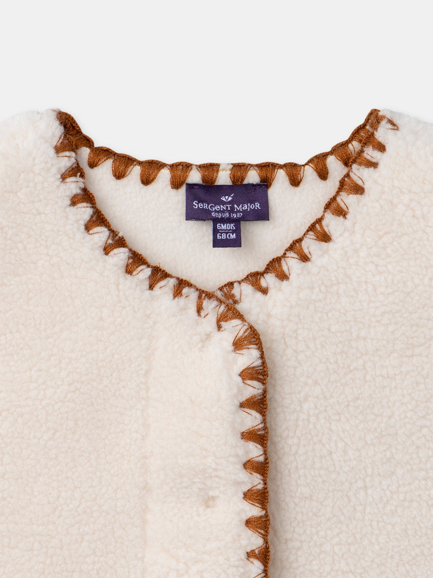 Cardigan écru sans manches Bébé Fille